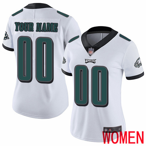Women Philadelphia Eagles Customized White Vapor Untouchable Custom Limited Football Jersey->customized nfl jersey->Custom Jersey